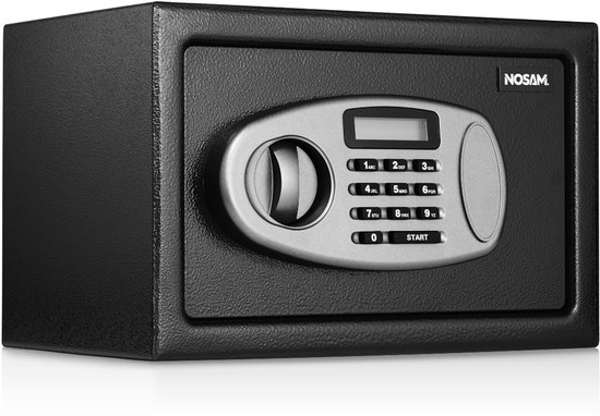Elektronische Kluis Brandwerend met Cijferslot - incl. NL handleiding - Muurbevestiging - 31x20x20 cm - 5KG - 12L - Staal - Zwart