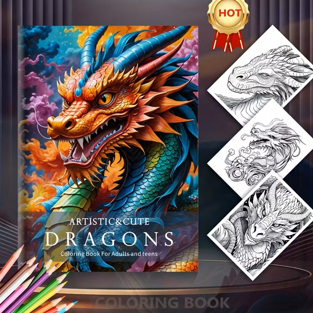Kleurboek voor Volwassenen, Tieners en Kinderen - Draken Thema - 20 Pagina’s - Gedetailleerde Fantasy Kleurplaten - Anti Stress Coloring Book met Magische Draken Illustraties - Creatieve Hobby voor Tieners & Volwassenen - Mindfulness en Ontspanning