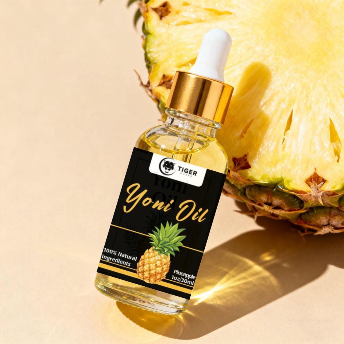 Tiger Guard - Vaginale Olie - Etherische Olie - Yoni Oil - Natuurlijke Olie - Intieme Verzorging - Vaginale Verzorging - Vaginale Gezondheid - Glijmiddel - Antibacterieel - Pineapple