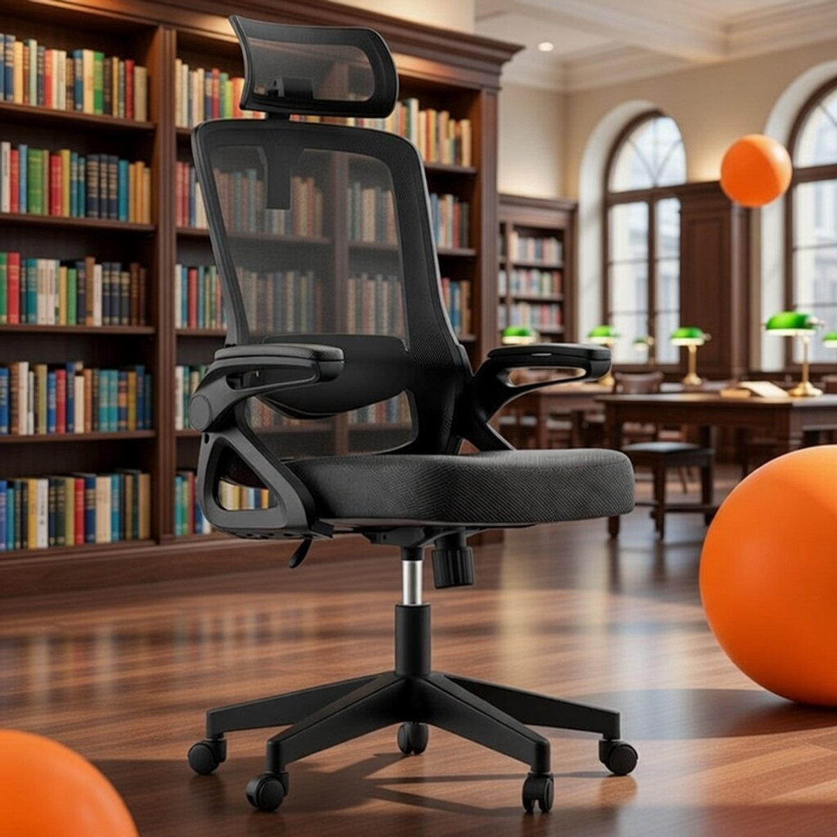 Ergonomische S-vormige bureaustoel met verstelbare armleuningen en lendensteun - comfortabele gamestoel en kantoorstoel - Casa Serena – Afmetingen op aanvraag – Casa Dorada