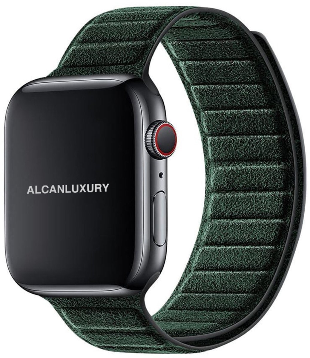 Alcanluxury Alcantara Apple Watch band 42/44/45/46 mm & Ultra 49 mm - Midnight Green