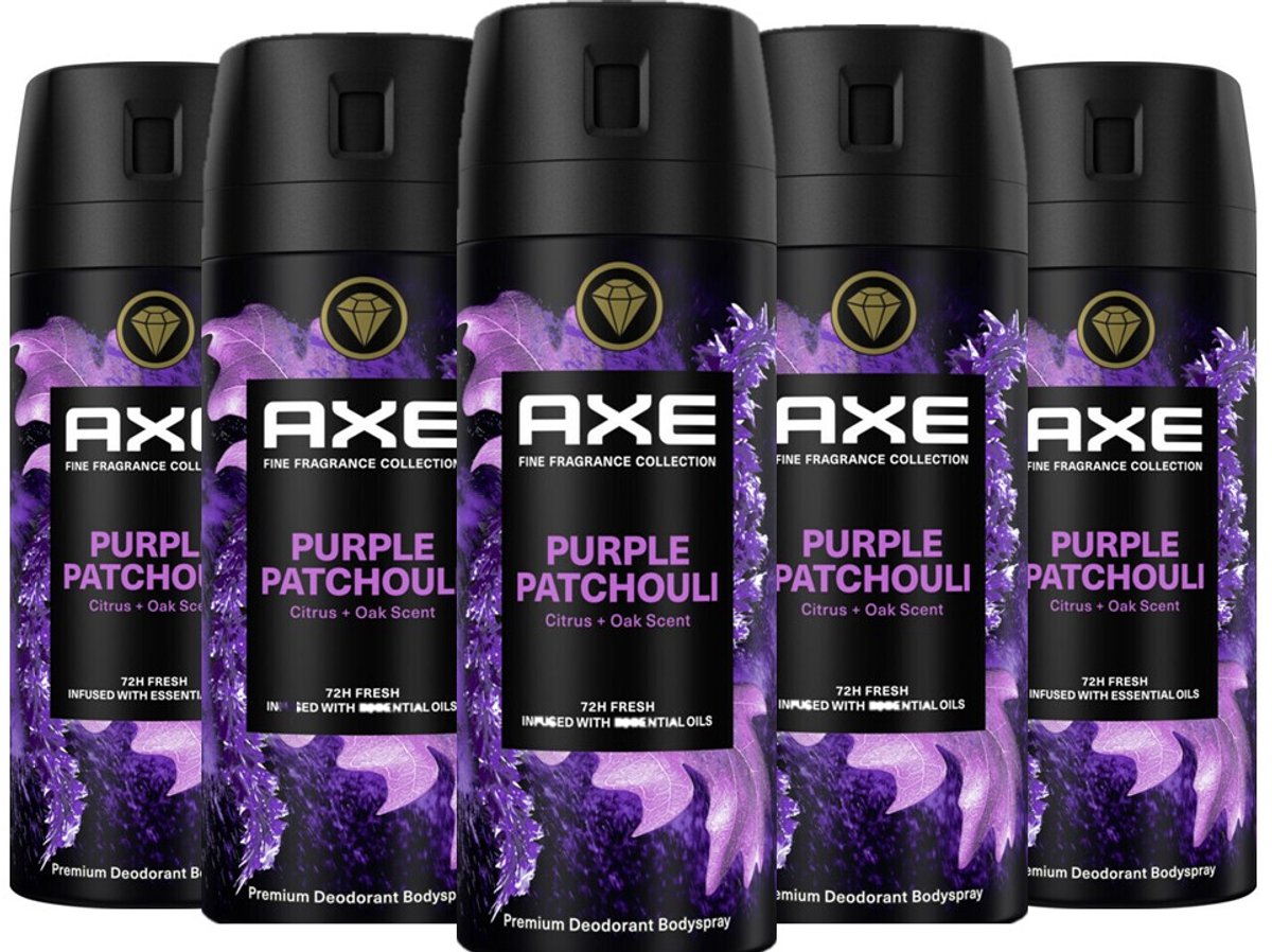 AXE Fine Fragrance Deo Spray - Purple Patchouli - 5 x 150 ml Voordeelverpakking