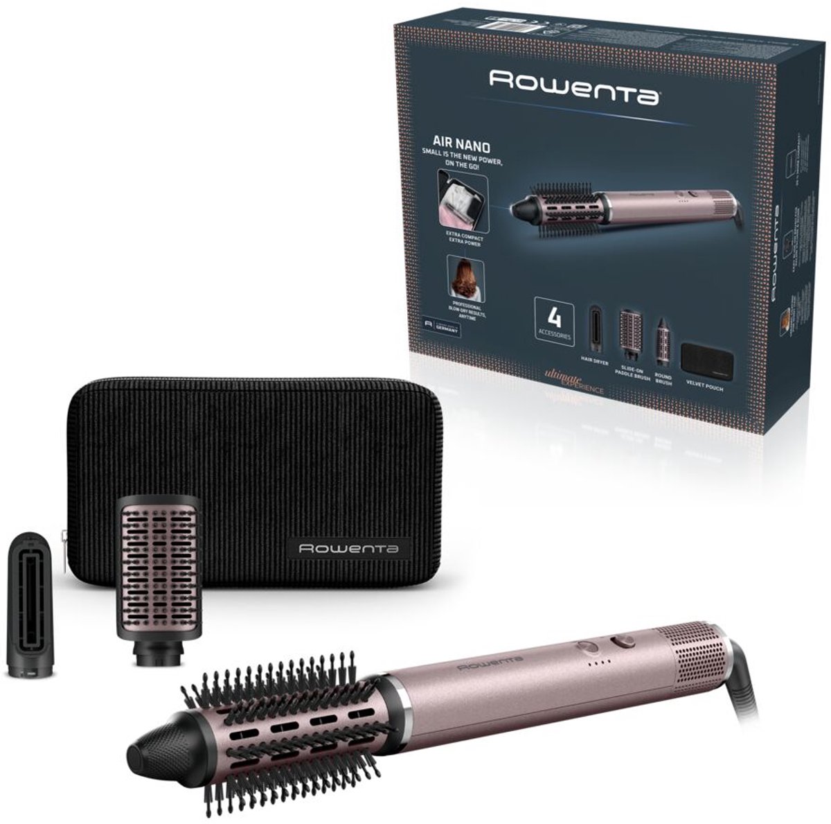 Rowenta Air Nano UB9B20E0 – Multistyler 5-in-1 950 W – Digitale motor 180 km/u – Ultra compact 320 g – Ionische technologie – Föhnborstel
