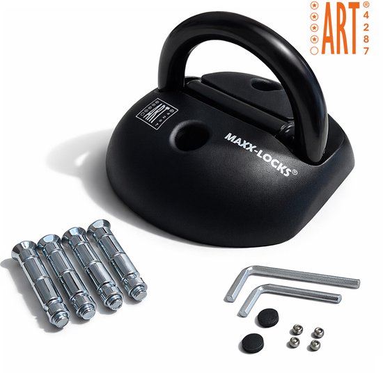 Zwart Maxx-Locks anker met schroeven en inbussleutels.