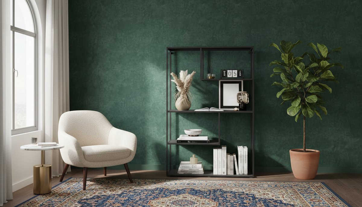 Boekenkast Staand – Casa Velluto Modern Witte Boekenkast 126 x 85 x 35 cm | 4 Planken | Metalen Planken | Woonkamer, Slaapkamer, Kantoor | Vloermontage | Mat zwart | Trapezium Design