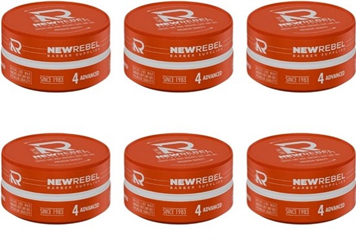 NEW REBEL Gel Wax – 6 x 150ml – Sterke Hold – Premium Haarstyling voor Mannen - Haar Wax Mannen - 6 Stuks 900ML