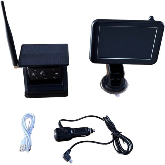 Draadloze Magnetische Achteruitrijcamera met 5 Inch Display - Solar - Nachtzicht - Voor Camper, Caravan, Paardentrailer, Racetrailer en Aanhanger van Merkloos — afbeelding 5