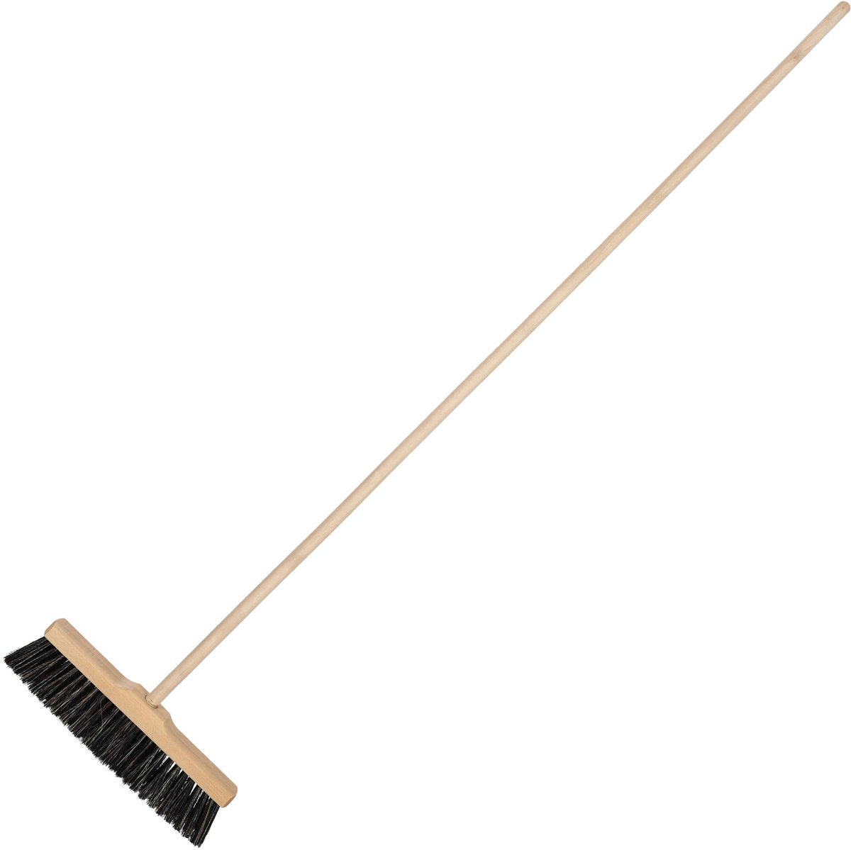 KOTARBAU® Straatbezem met Steel, van Hout, 35 cm, Buitenbezem, Tuinbezem, Bruin, Stevige Straatbezem, Harde bezem, Ergonomisch Ontwerp, voor Binnen en Buiten
