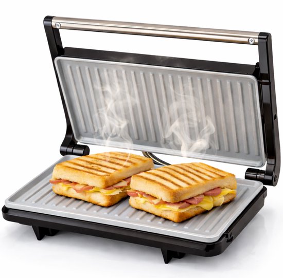 Tosti Apparaat – Contactgrill voor 2 Tosti’s – Uitklapbaar – Panini Grill