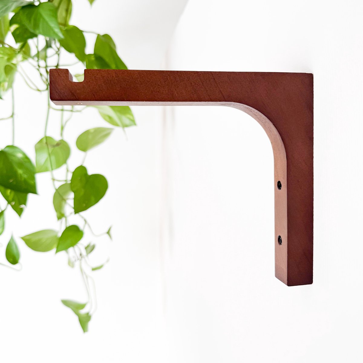 WallWood - Wanddrager hout recht - plantenhanger - set van 4 - bruin
