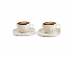Cermico Espressoset 12-delig – espresso & Turkse koffie – 90 ml – beige – met schotel