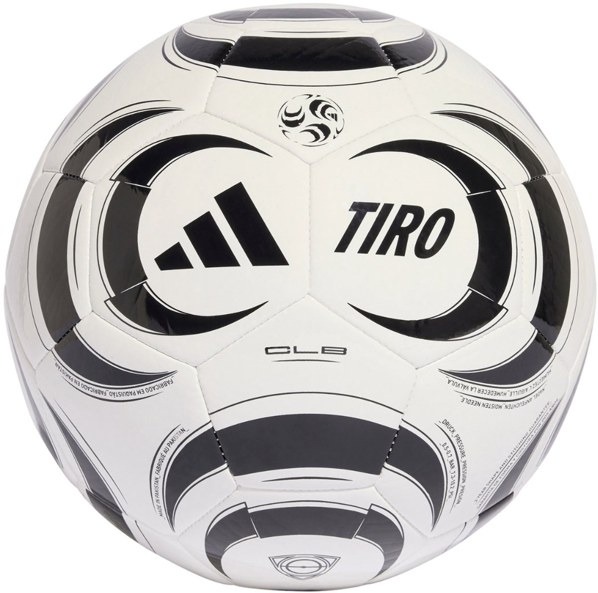 Adidas Tiro Club Voetbal wit-zwart - Maat 5