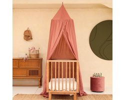 Oudroze Hemeltje voor Kinderkamer | Klamboe voor Wieg, Bed & Speelkamer | Hemel Sluier voor Babybed | Rond Hemelbed voor Baby