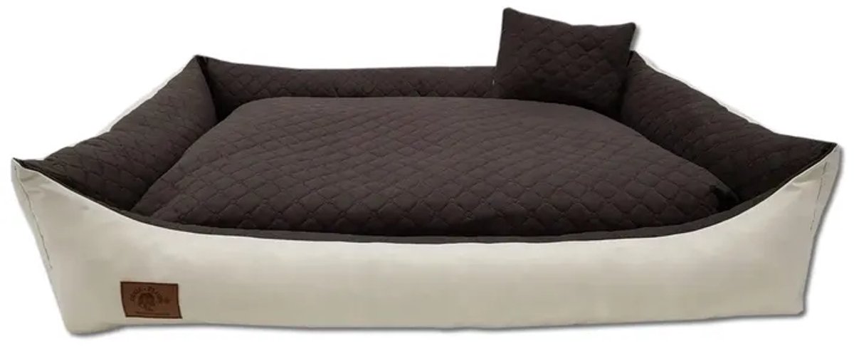 Wasbare Hondenbed Sofa 120x80 cm - Grijs Gequilte Hondemand voor Grote Honden, Comfortabel en Duurzaam, beige-bruine