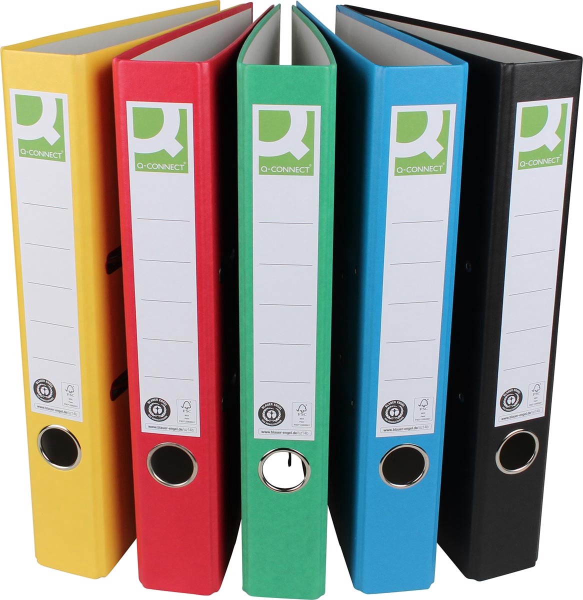 Q-CONNECT ordner, voor ft A4, uit Recycolor papier, rug van 5 cm, geassorteerde kleuren