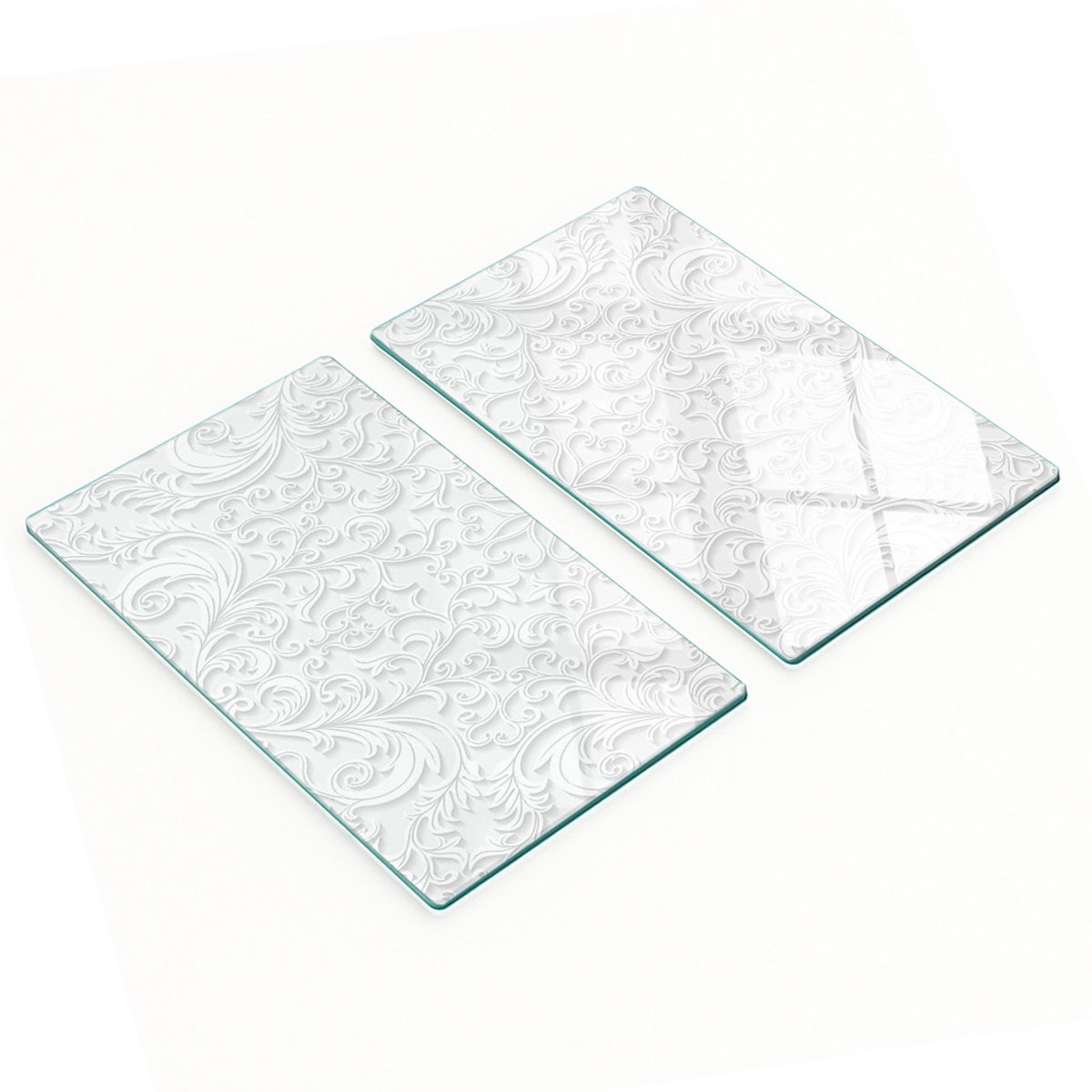 Set van snijplanken van gehard glas met decoratief patroon, 2x30x52 cm