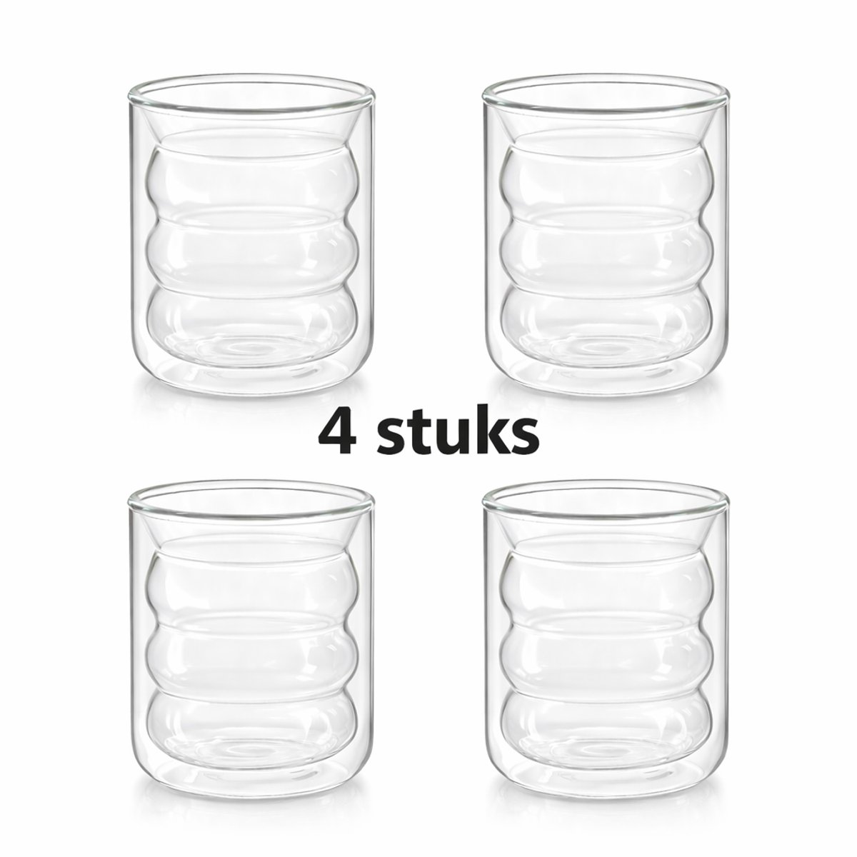 Majestix Dubbelwandige Bubbel Glazen - Set van 4 glazen - 210 ML - Thermisch Isolerend - Latte Macchiato - Cappuccino - Espresso - Koffie - Thee