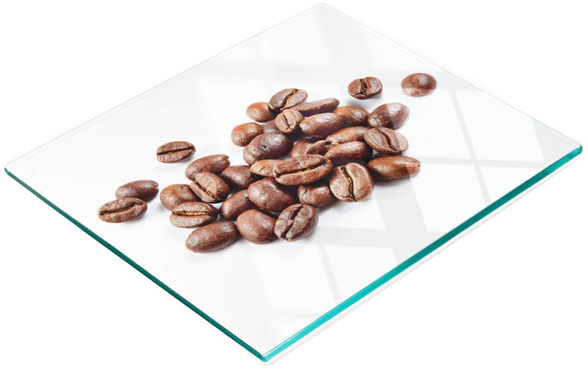 Decoratieve serveerplank van glas met koffiebonenmotief, 60x52 cm