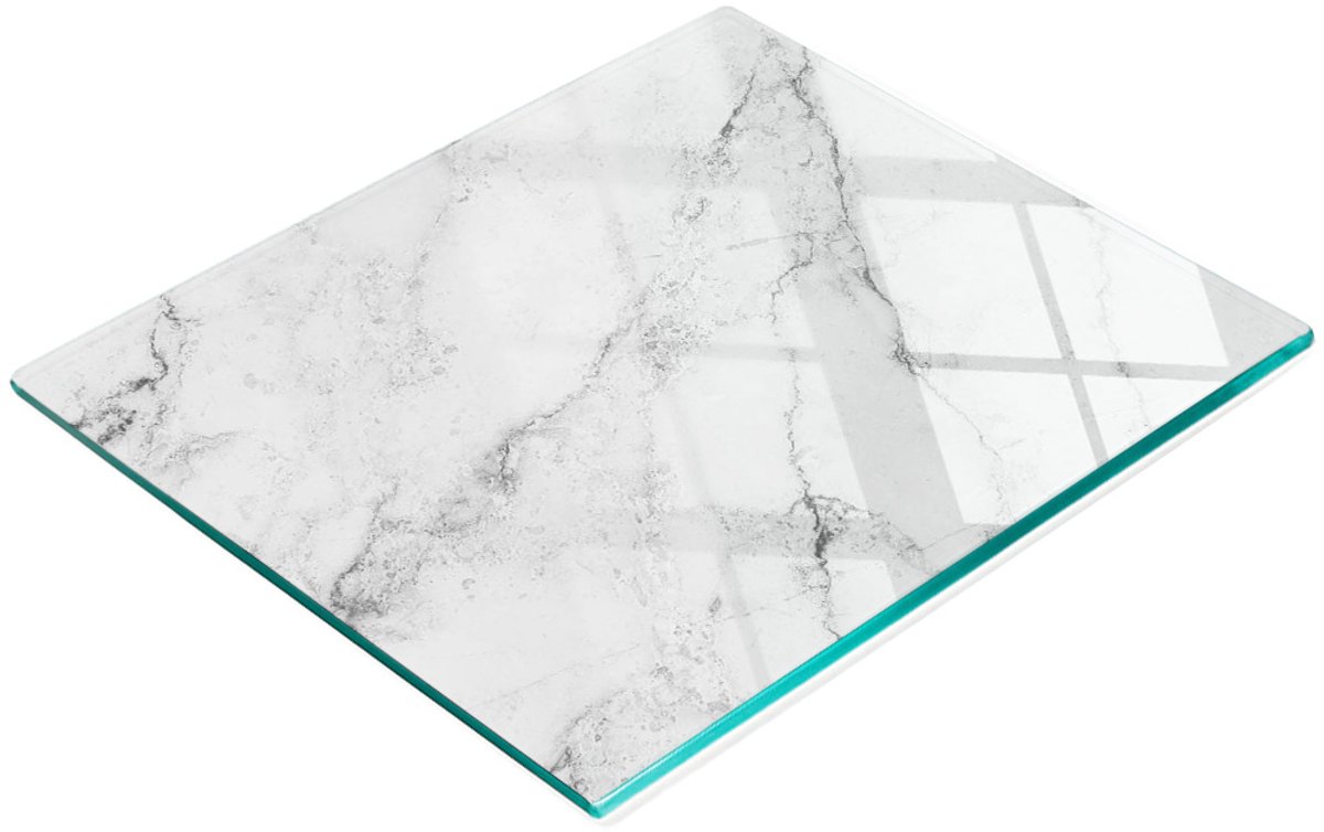 Multifunctionele decoratieve snijplank voor de keuken, gehard glas, marmerlook, 60x52 cm