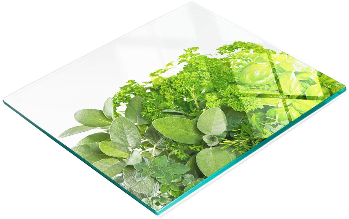Multifunctionele decoratieve kruidenplank van gehard glas voor in de keuken, 60x52 cm