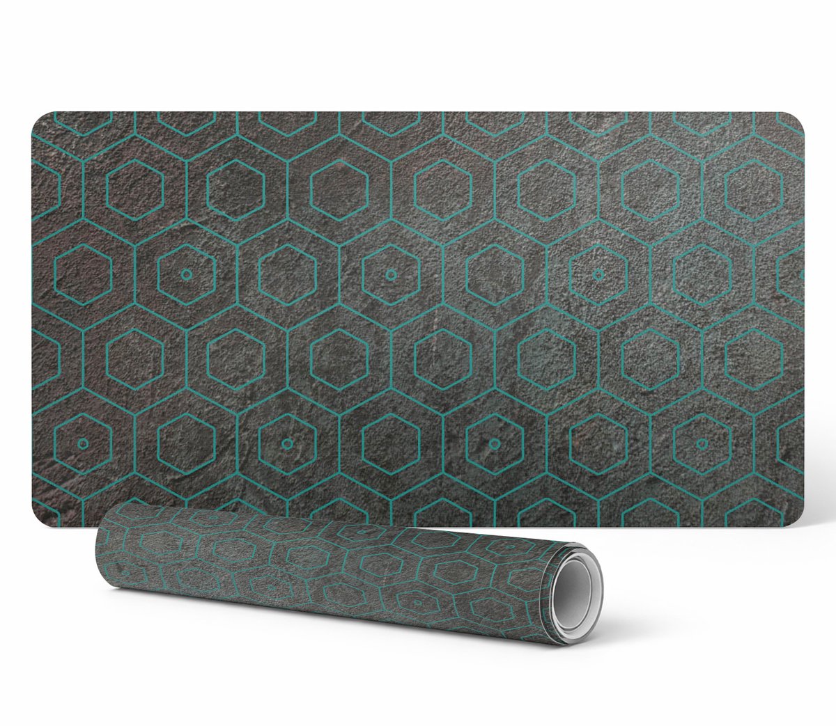 Antislip muis- en toetsenbordmat met geometrisch patroon, 100x50 cm