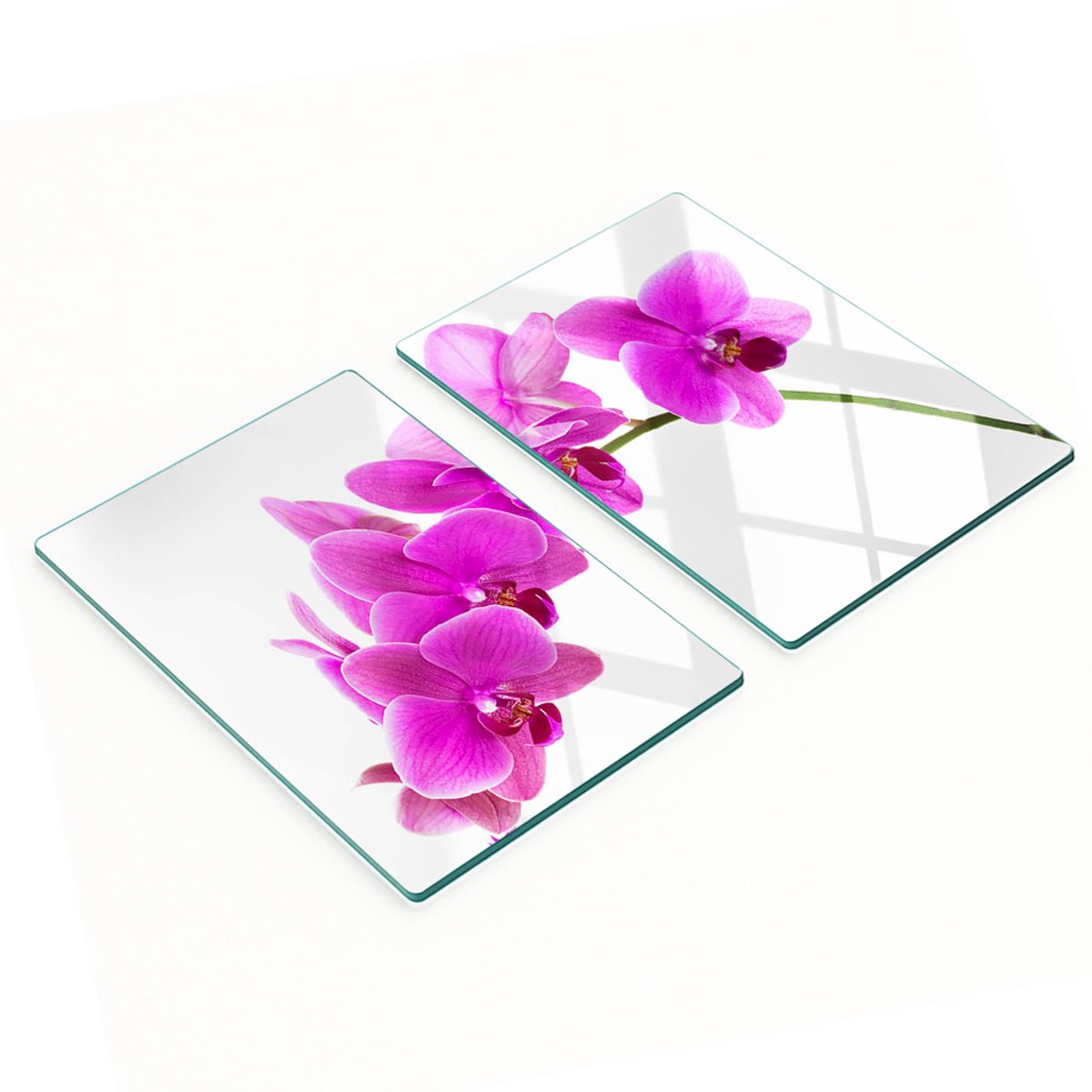 Decoratieve glazen snijplanken voor in de keuken, roze orchidee, 2x40x52 cm