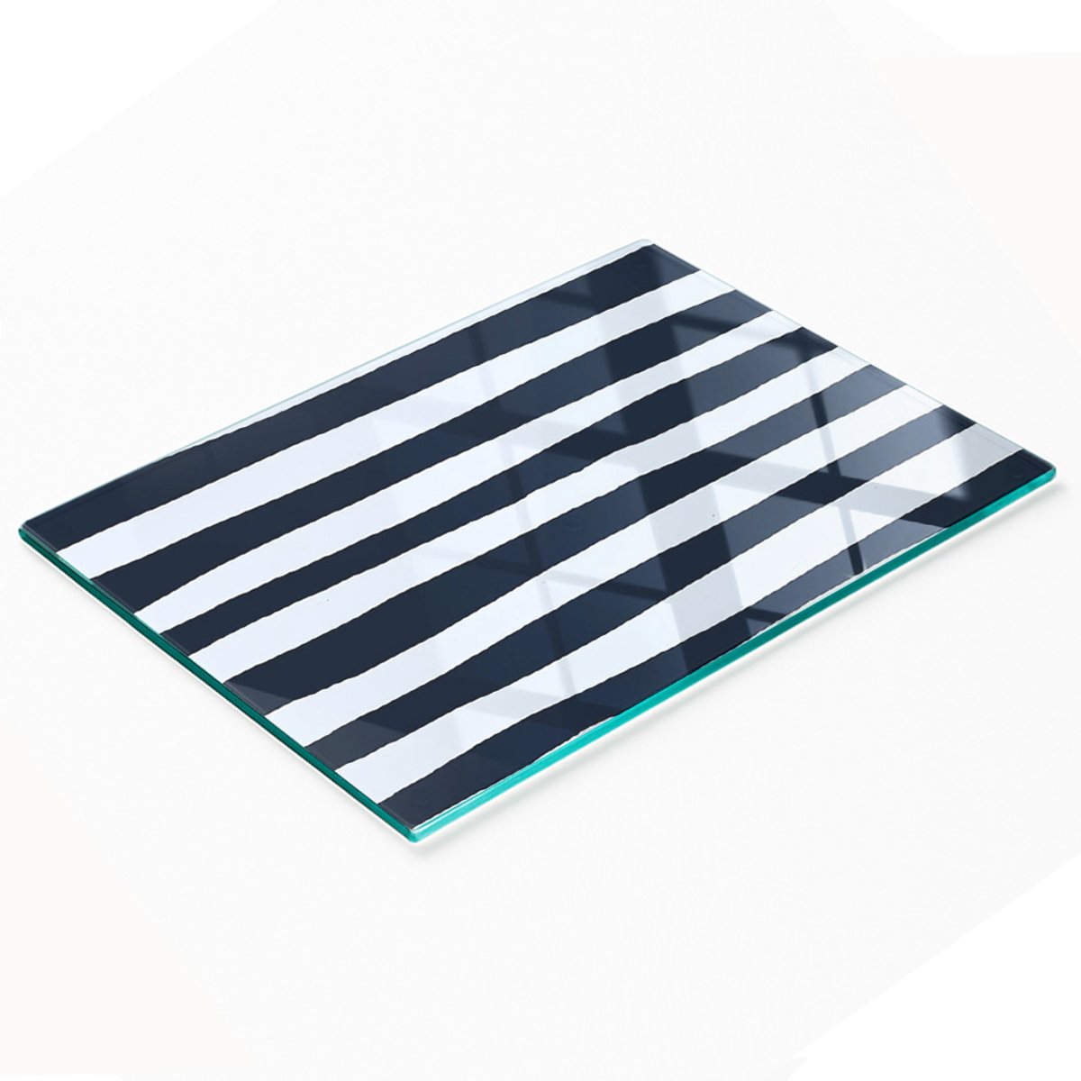 Glazen decoratieve plank met afbeelding voor het serveren van snacks (strepen) 80x52 cm