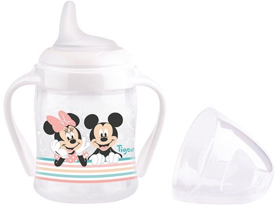 Tigex- Minnie & Mickey Mouse Lekvrije Beker 150 ml - Waterdicht - Afneembare Handgrepen - Beschermdeksel - Baby Drinkbeker- 6m+ van Tigex — afbeelding 2