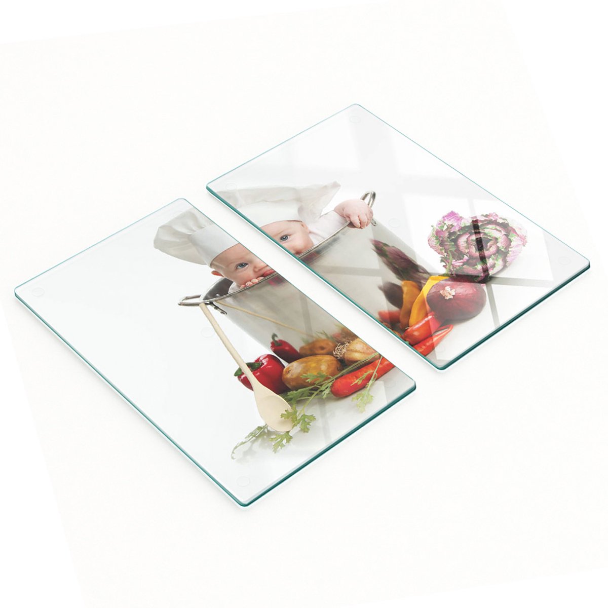 Decoratieve snijplanken van gehard glas voor kinderkoks, 2x30x52 cm