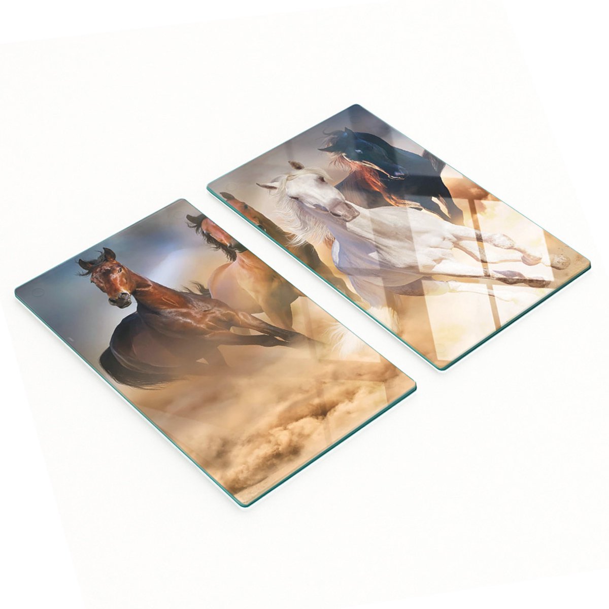 Multifunctionele decoratieve glazen borden met paardenprint 2x30x52 cm