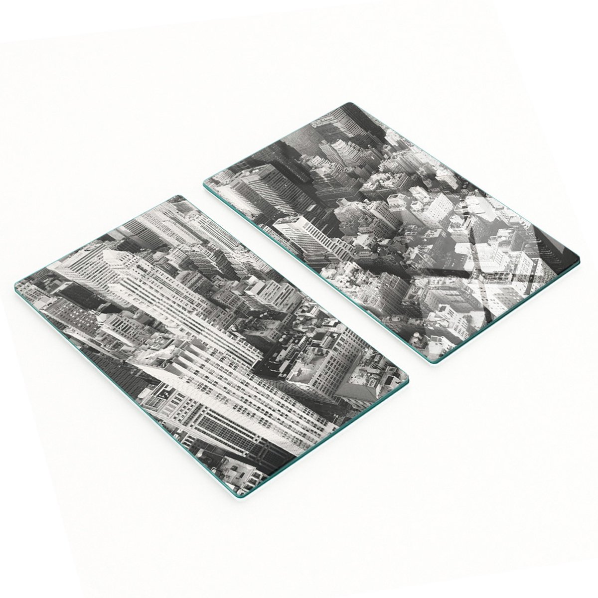 Decoratieve serveerplanken van glas voor snacks, New York, 2x30x52 cm