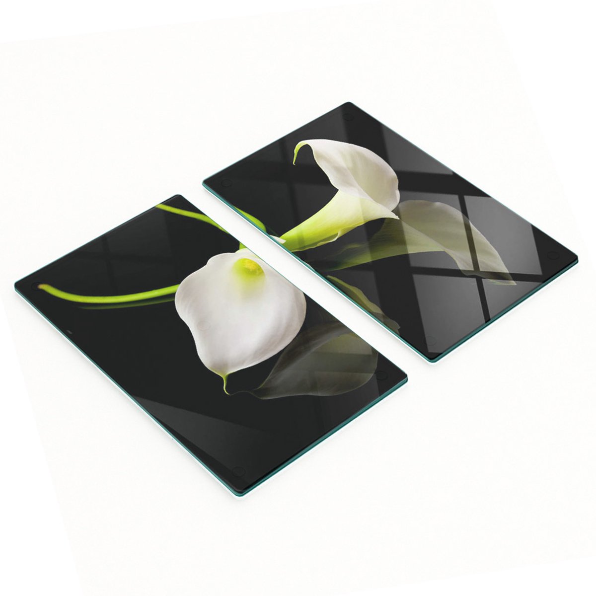 Multifunctionele decoratieve keukenplanken van gehard glas, Kalia, 2x30x52 cm