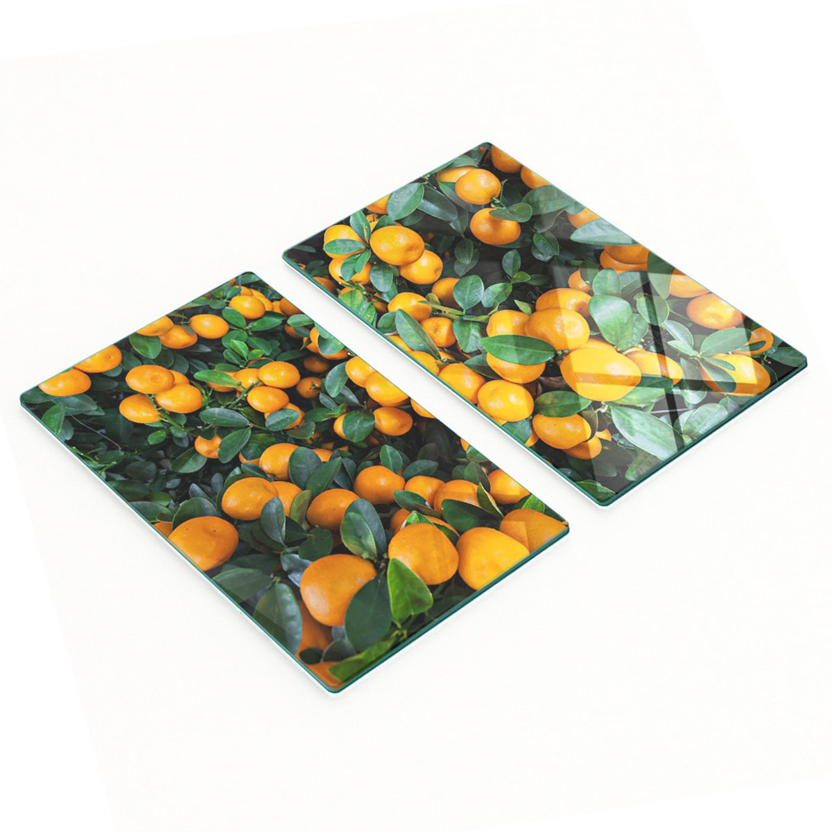 Multifunctionele decoratieve glazen borden met mandarijnprint 2x30x52 cm