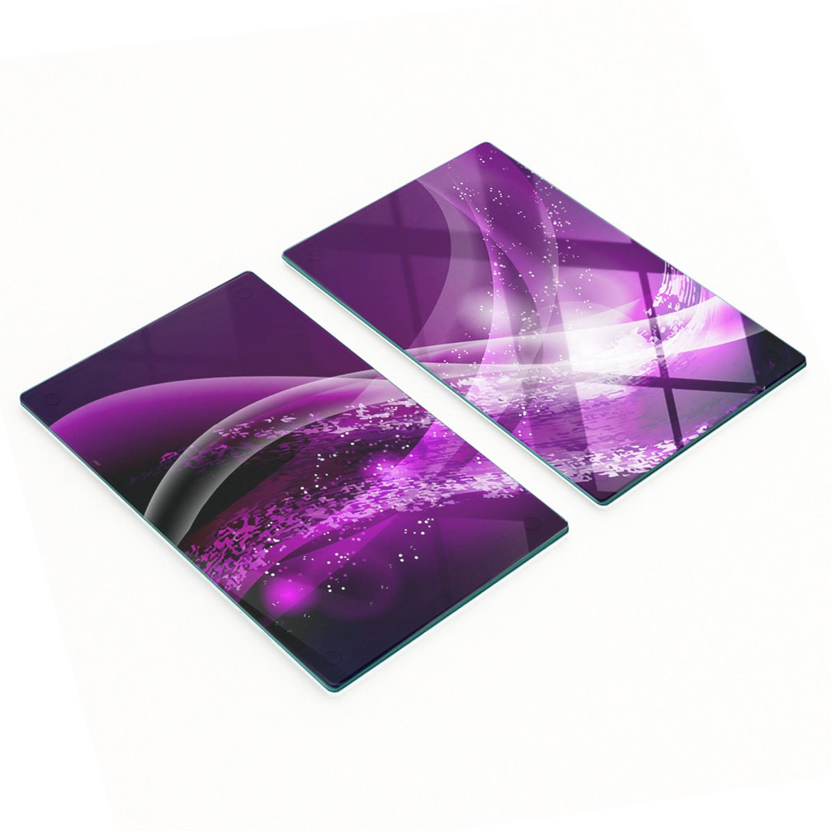 Multifunctionele decoratieve glazen panelen met abstract golfmotief, 2x30x52 cm
