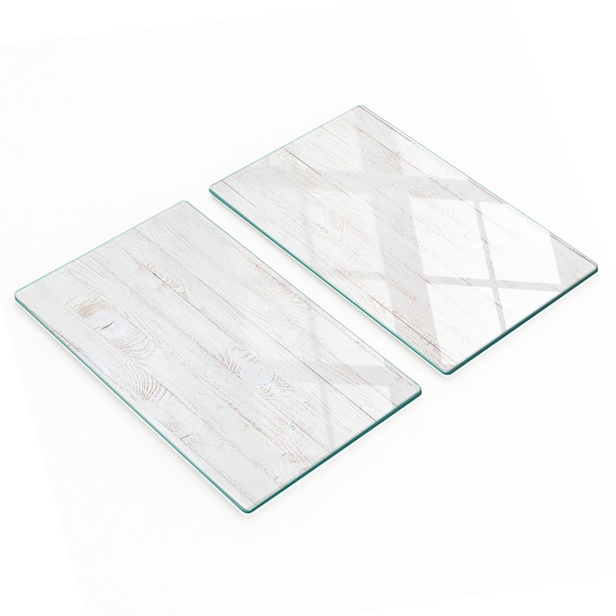 Multifunctionele decoratieve glazen borden met bedrukt hout, 2x30x52 cm