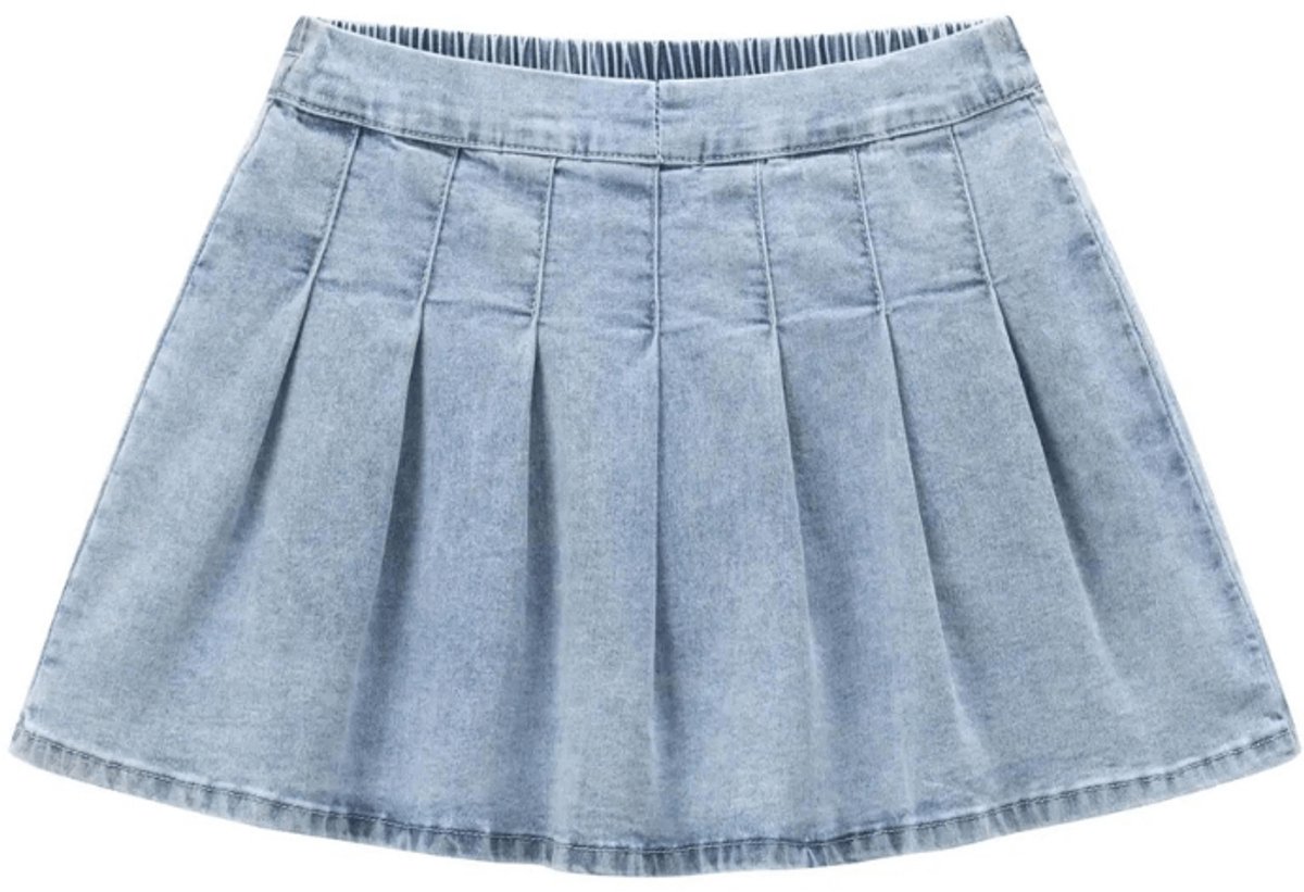 Newness Meisjes Denim plooirok blauw