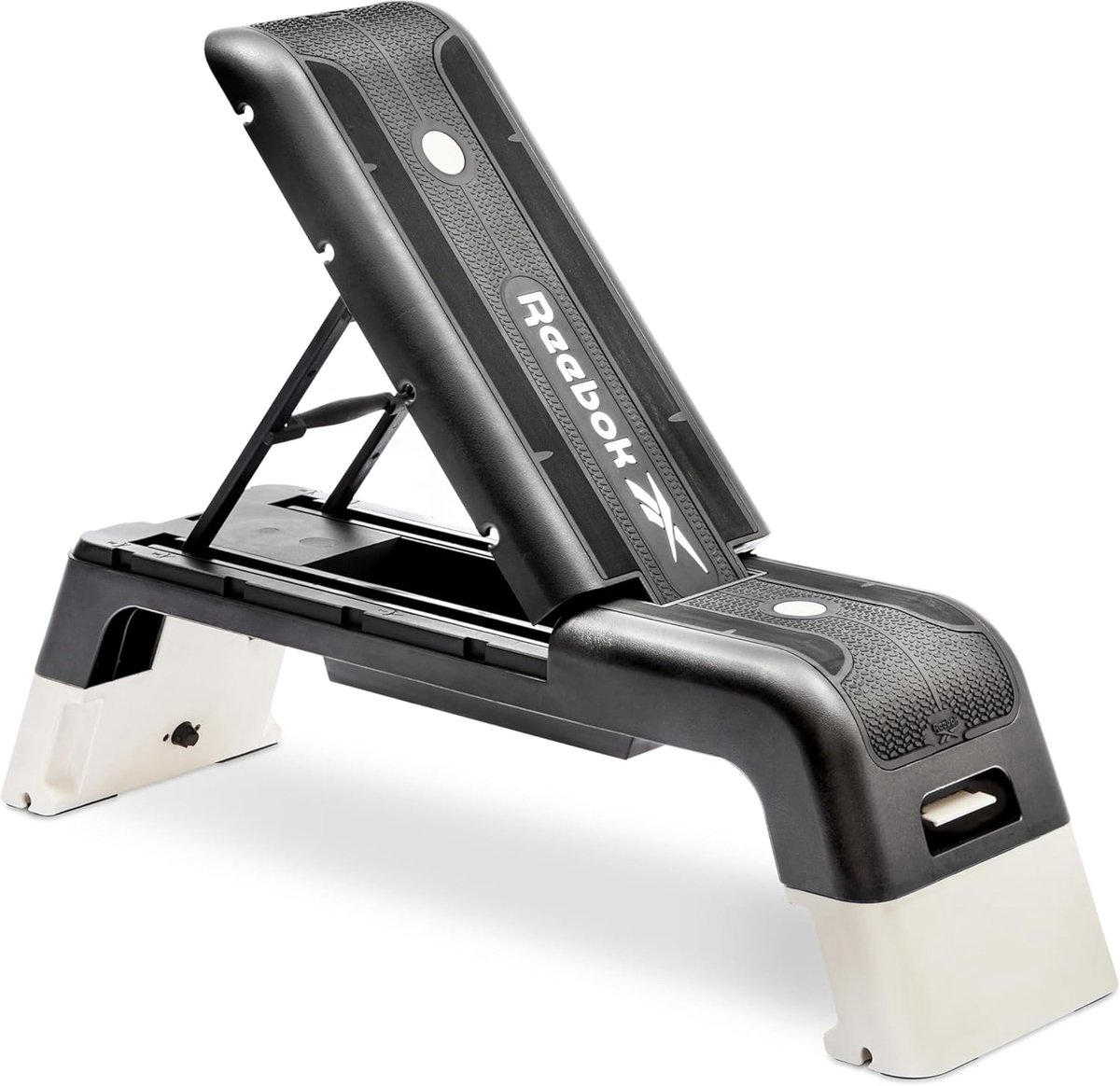 Fitness Bank - Aerobics Platform - Full Body Workout - Meer dan 20 combinaties - 121.5x33.7x35 cm - Wit