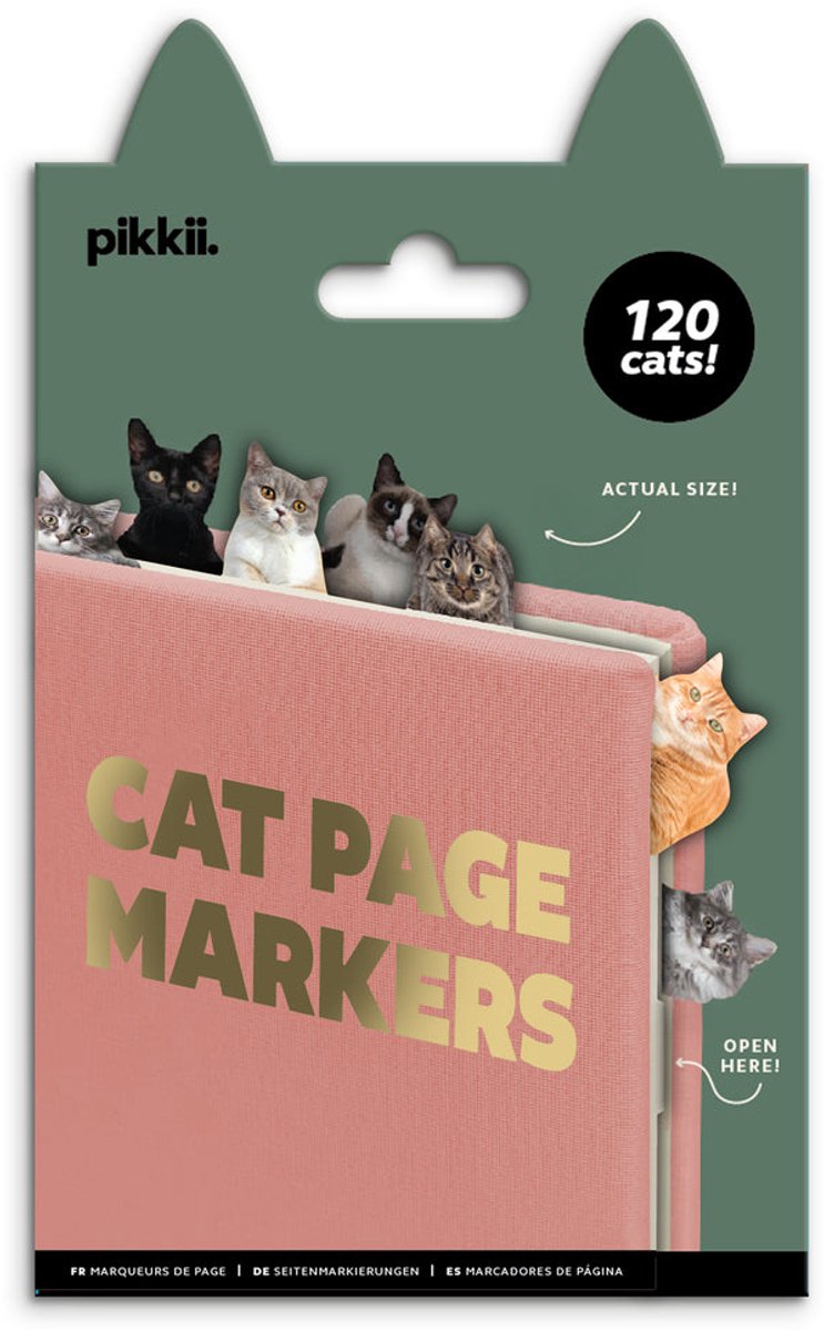 pikkii Cat Page Markers – Katten Boekenlegger Set | Leuke Leesaccessoire & Cadeau voor Boekenliefhebbers 102 x 105 x 24 mm 30gr