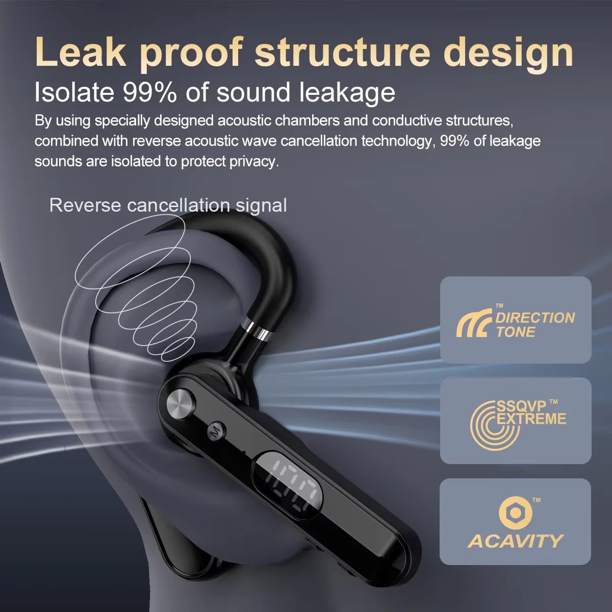 Draadloze Bluetooth Koptelefoon met Microfoon – EN Noise Cancelling Headset voor Handsfree Bellen, Zakelijk Gebruik, Autorijden, Werk, Thuis, Gaming en Reizen thumbnail 6