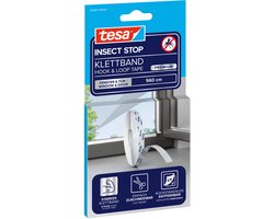 tesa INSECT STOP H&L Tape Premium - klittenband vervangingsrol voor horren, bevestiging zonder boren - 1 rol 560 cm - wit