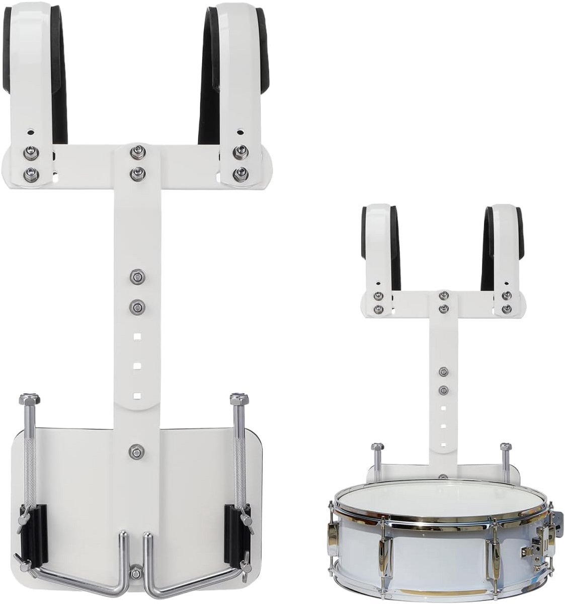 Snaredrum Drager - Trommel Harnas - Muziek Optreden - Verstelbaar Frame - 50x40x13cm - Wit