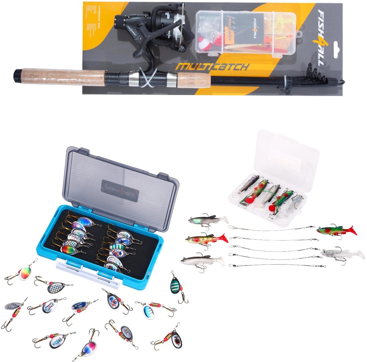 Fish4All Multi-Catch Combo Complete Hengelset 2.10m - Roofvis Set