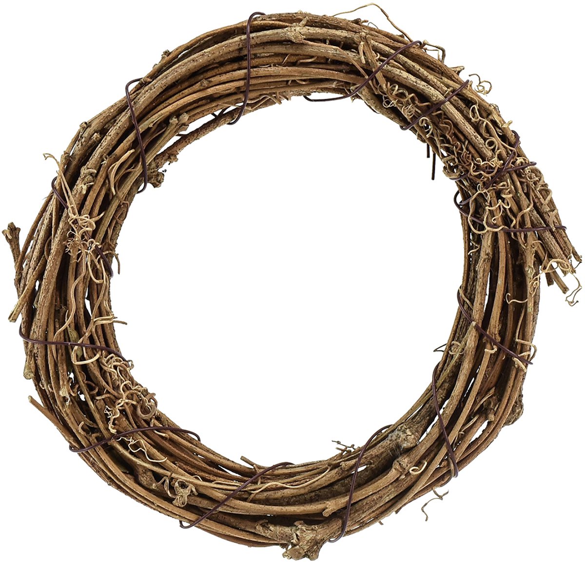 Decoratieve ring mini druivenkrans naturel Ø15cm 6 stuks DIY decoratie