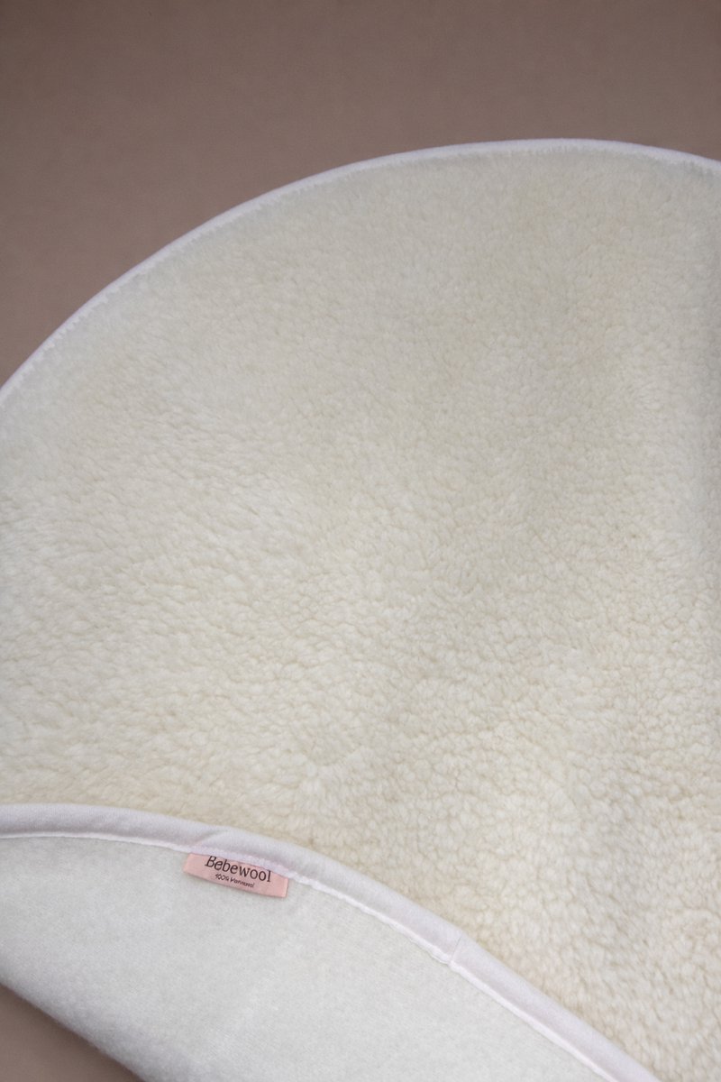 Boxkleed rond - 100% Merinowol - baby - Ademend - Natuurlijk zacht - 95cm