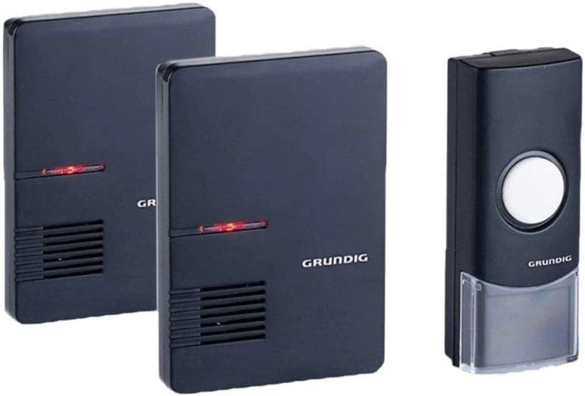 Draadloze Deurbel Set - Zender Ontvanger - Huis Beveiliging - Twee Ontvangers - 80m Bereik - Zwart