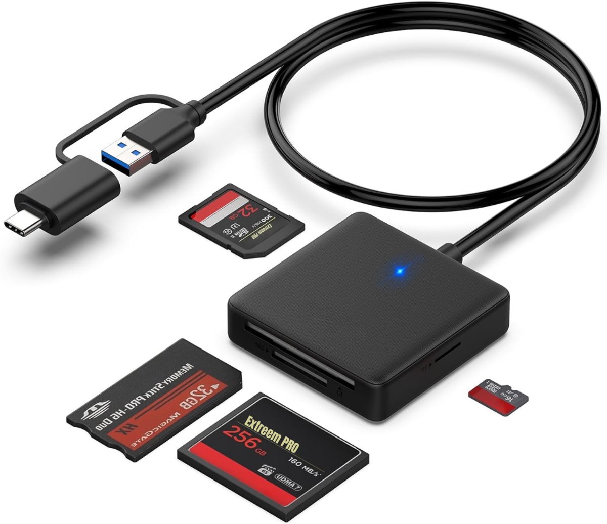 Quvo® Sd Kaart Lezer - SD-kaart - SD-kaartlezer USB-C - Zwart - 16cm x 9cm x 3cm