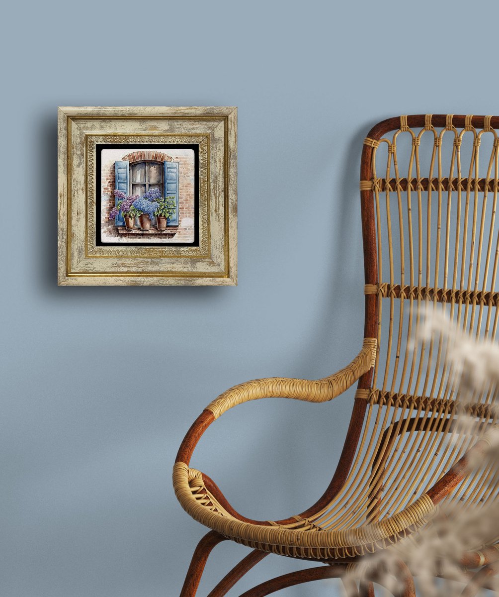 Artlijn Bloemen Decoratie – Bloemen Wanddecoratie op Travertin Natuursteen – Art Print