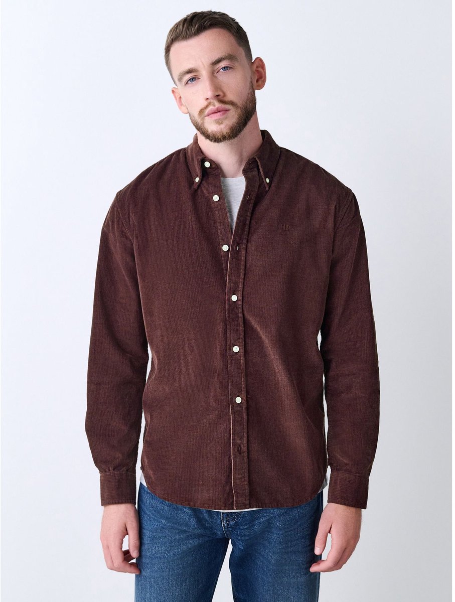 Next - Heren - Corduroy overhemd met lange mouwen - Rood