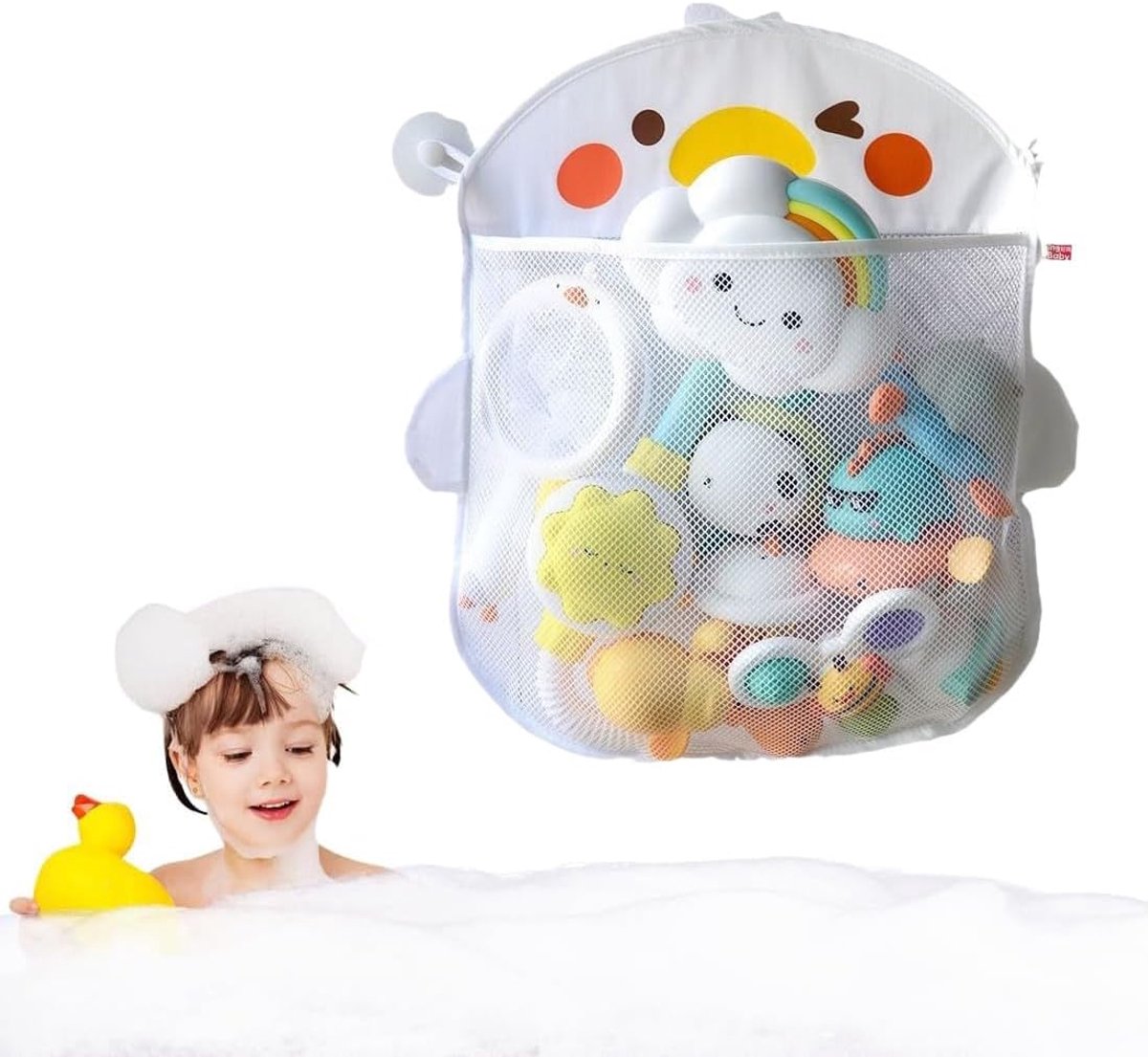 1 Piece Bath Toys Organizer, Bathroom Bag, Mesh Bag for Hanging Bath Toys, Toy Basket