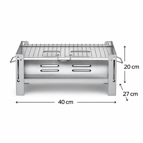 Opvouwbare BBQ 40x30x31CM - Houtskool Barbecue - Tafelgrill - Draagbare opvouwbare grill met rooster - Portable Vouw Barbecue - Festival BBQ - Camping - Chroom van Merkloos — afbeelding 2